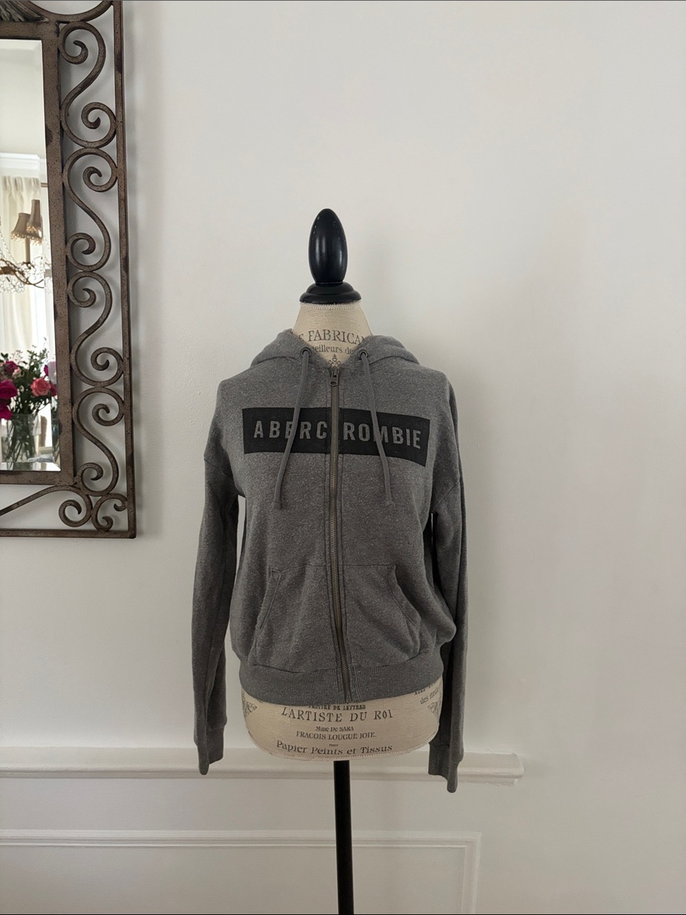 Abercrombie & Fitch Gray Zip-Up Hoodie with Logo